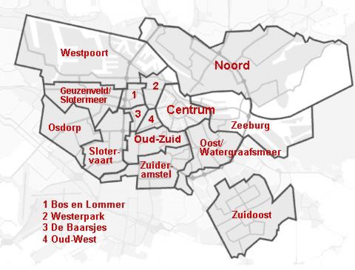 quartieri di Amsterdam mappa