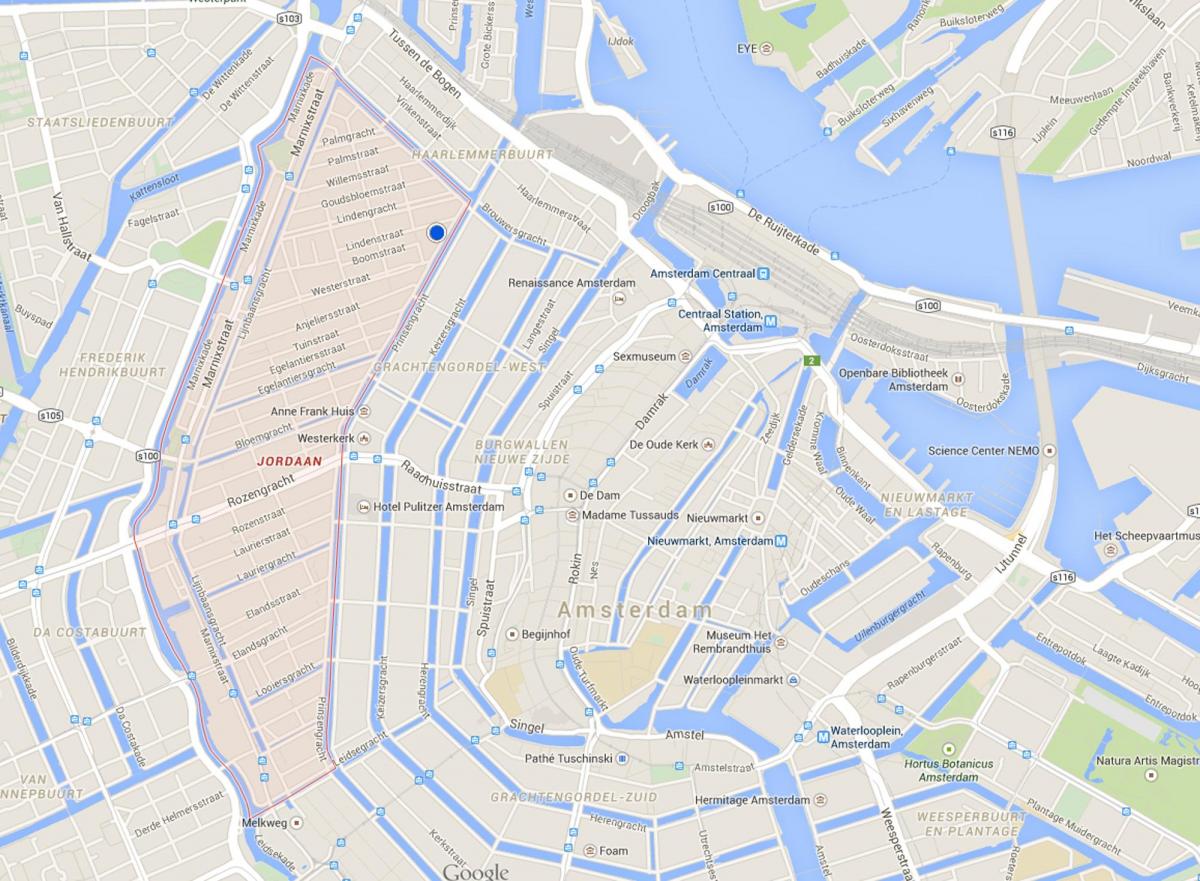 mappa di jordaan di Amsterdam