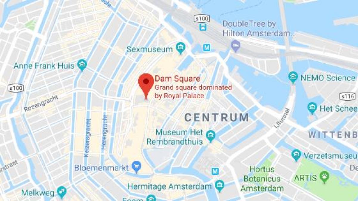 mappa di Amsterdam, piazza dam