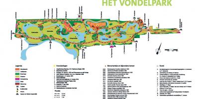 Mappa di vondelpark di Amsterdam