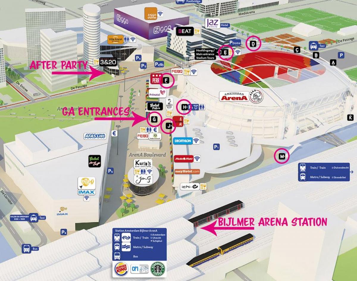 arena di Amsterdam mappa