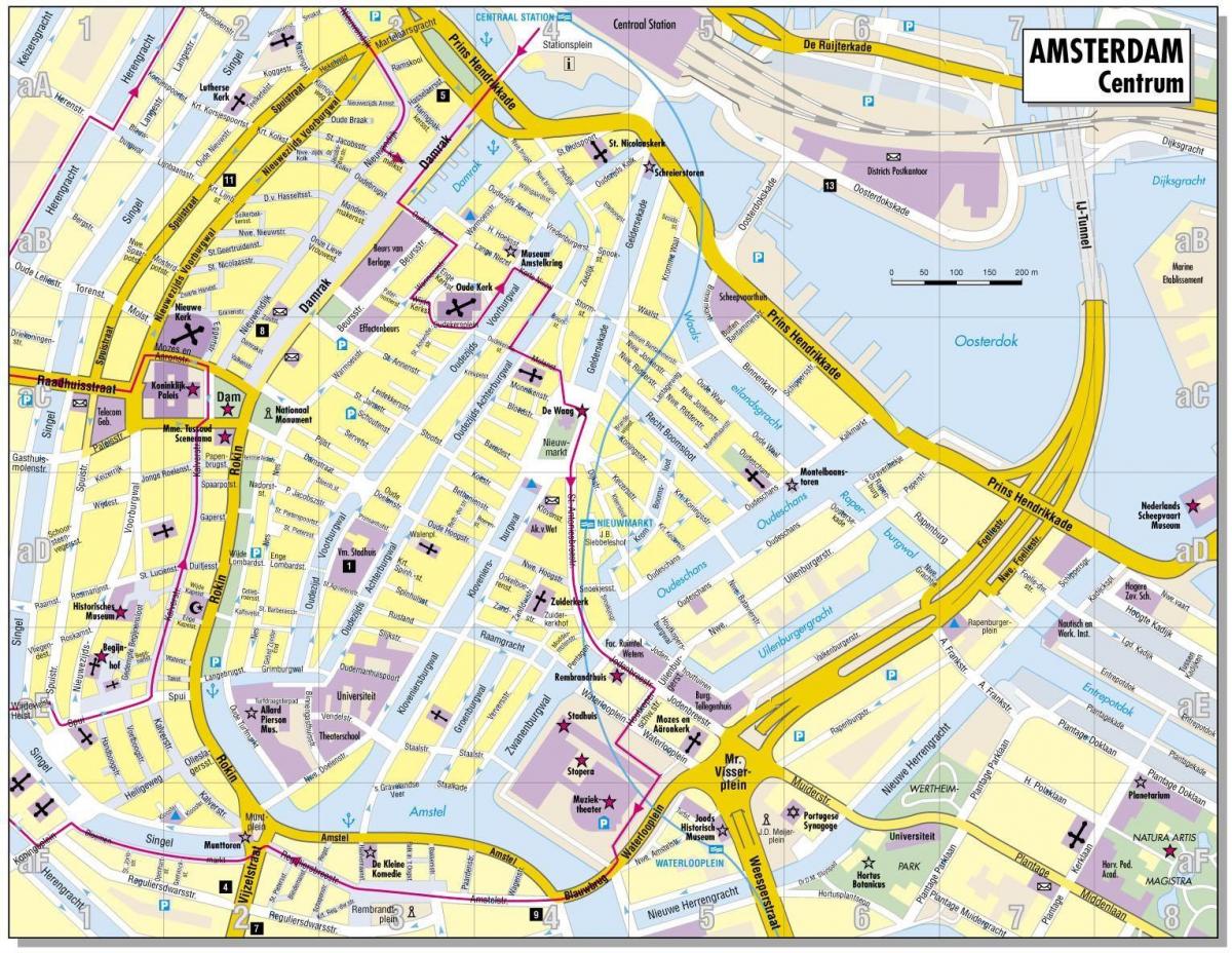 Amsterdam tour a piedi mappa