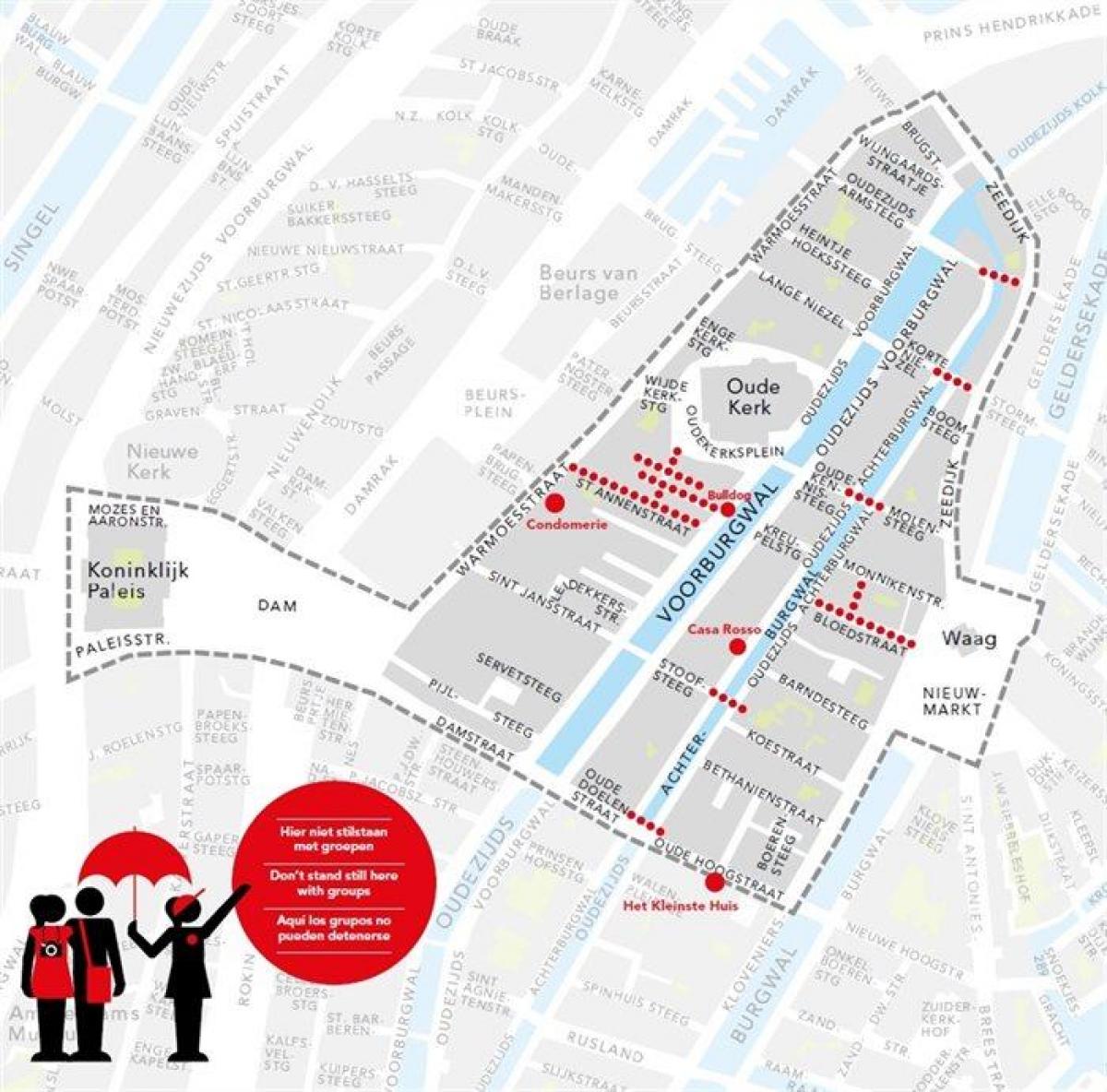 mappa di Amsterdam luci rosse
