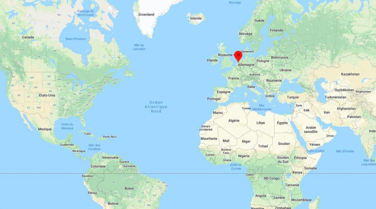 mappa del mondo che mostra Amsterdam
