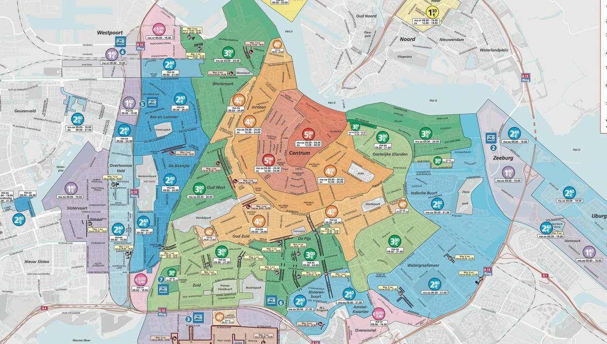 parcheggio mappa di Amsterdam
