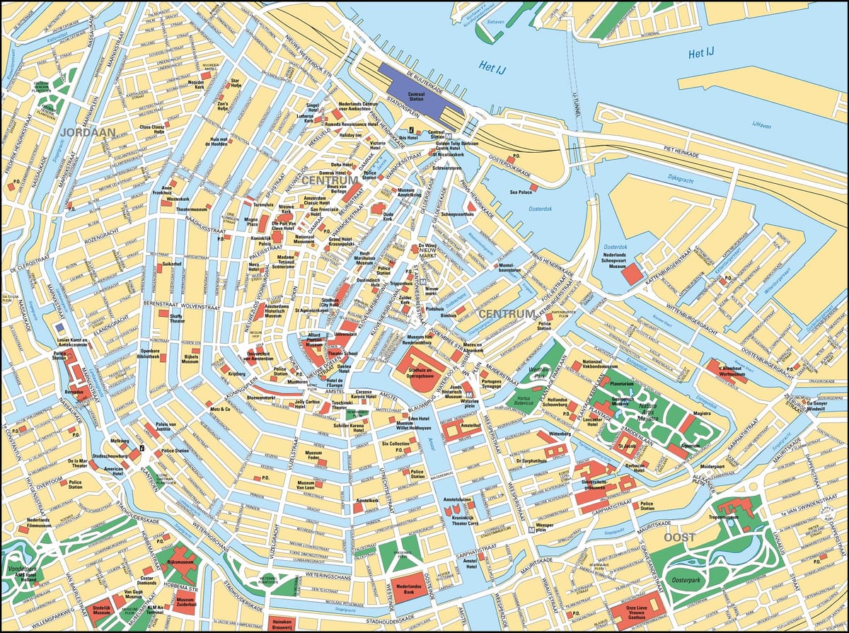 Amsterdam città centre mappa