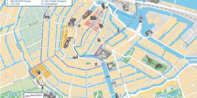 Mappa di Amsterdam canal boat percorso