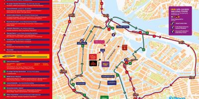 Amsterdam hop on hop off in barca sul canale mappa