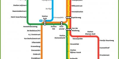 Mappa della metropolitana di Amsterdam