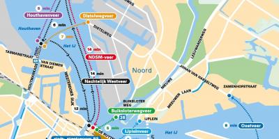 Mappa di Amsterdam traghetto