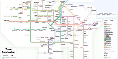 La mappa dei tram di Amsterdam